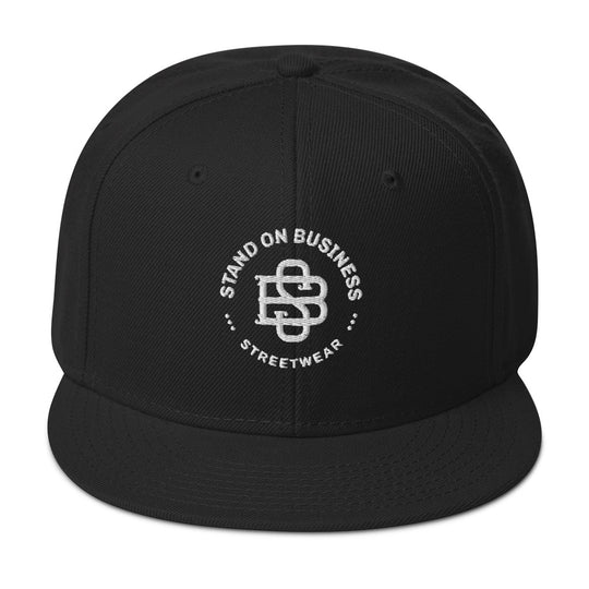 Stand'on Business Snapback Hat white lettering