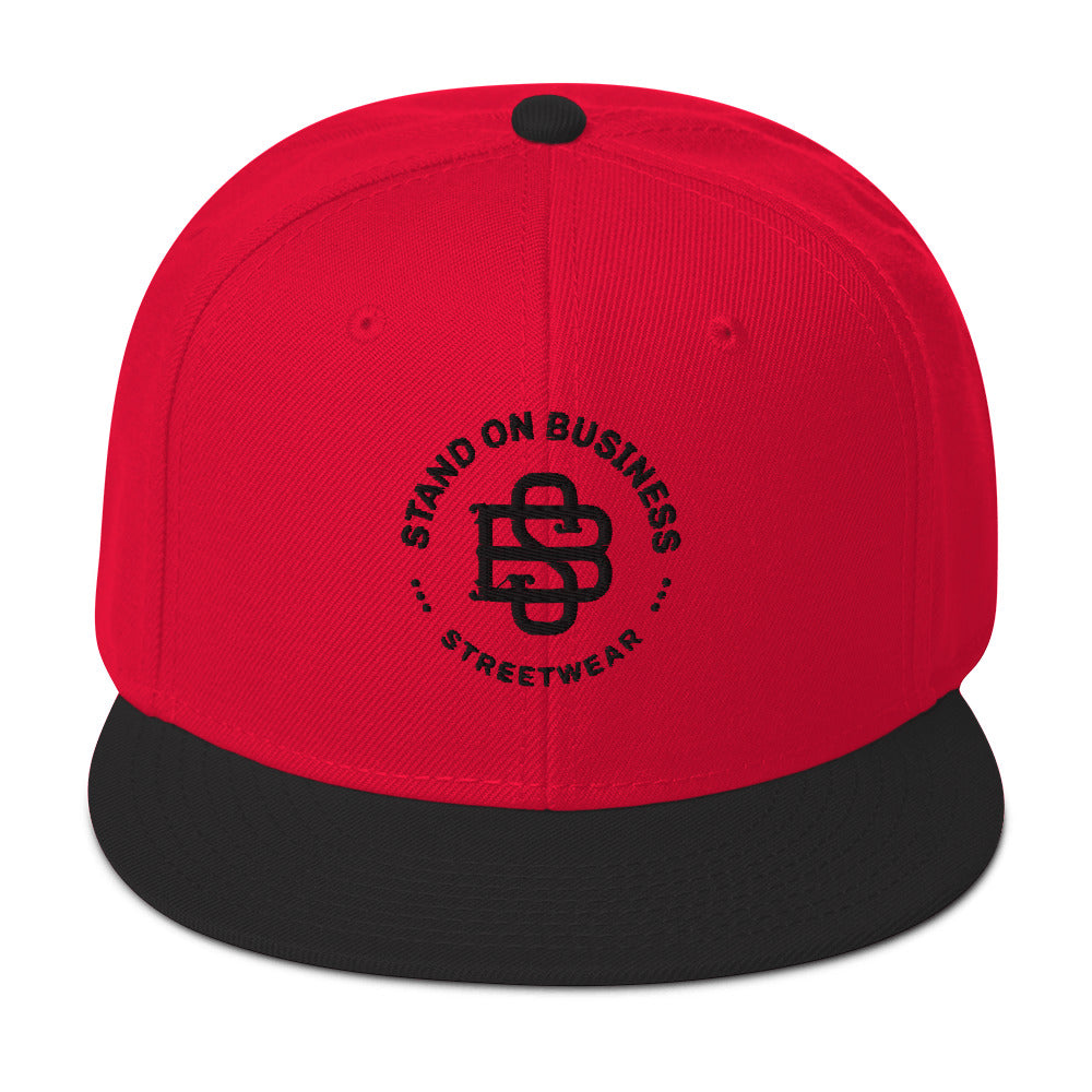 Stand'on Business Snapback Hat blk lettering