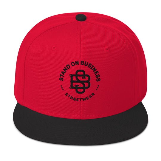 Stand'on Business Snapback Hat blk lettering