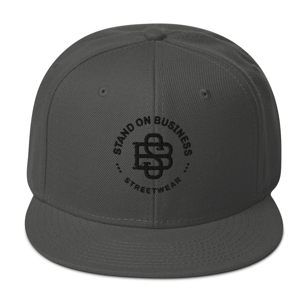 Stand'on Business Snapback Hat blk lettering