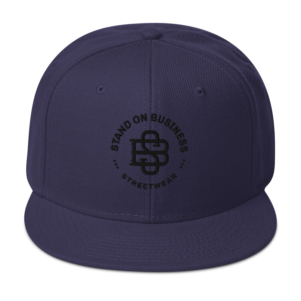 Stand'on Business Snapback Hat blk lettering